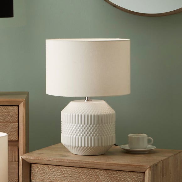 Meribel Geo Textured Ceramic Table Lamp - image 1