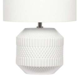 Meribel Geo Textured Ceramic Table Lamp - thumbnail 4