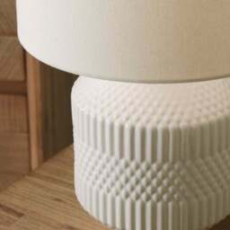 Meribel Geo Textured Ceramic Table Lamp - thumbnail 2