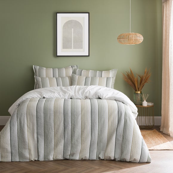 Sway Seersucker 100% Cotton Duvet Cover and Pillowcase Set - image 1