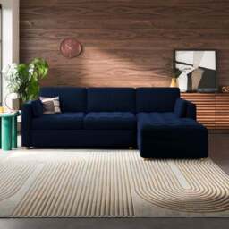 Zoe II Velvet Corner Storage Sofa Bed - thumbnail 2