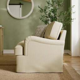 Beatrice II Rutland Stripe Fixed Loose Cover Snuggle Chair - thumbnail 3