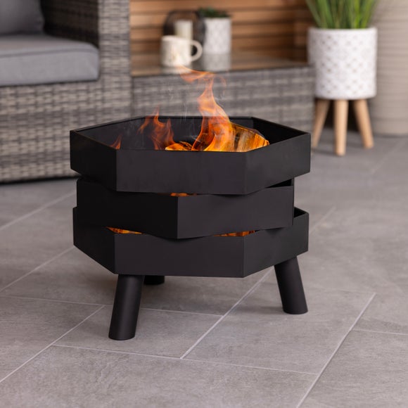 Charles Bentley Hexagonal Steel Modern Firepit - image 1
