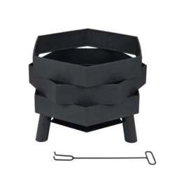 Charles Bentley Hexagonal Steel Modern Firepit - thumbnail 4