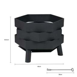 Charles Bentley Hexagonal Steel Modern Firepit - thumbnail 6