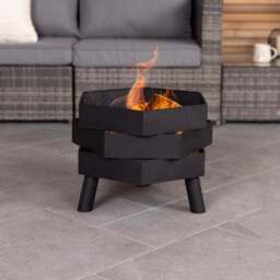 Charles Bentley Hexagonal Steel Modern Firepit - thumbnail 2