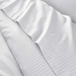 Hotel Cotton Stripe 400 Thread Count Flat Sheet - thumbnail 1