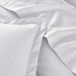 Hotel Cotton Stripe 400 Thread Count Flat Sheet - thumbnail 3