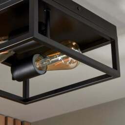 London Industrial Bathroom 2 Light Flush Ceiling Light - thumbnail 5