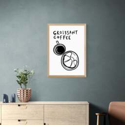 East End Prints Croissant Coffee Print by SimplyExtraJordanary