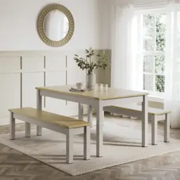 Olney 6 Seater Dining Table and Bench Set - thumbnail 1