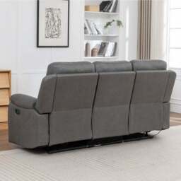 Aviemore Faux Leather 3 Seater Manual Reclining Sofa - thumbnail 3