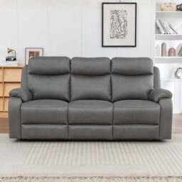Aviemore Faux Leather 3 Seater Manual Reclining Sofa - thumbnail 2