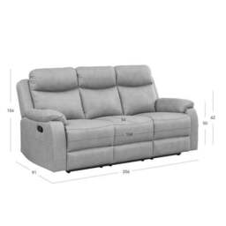 Aviemore Faux Leather 3 Seater Manual Reclining Sofa - thumbnail 4