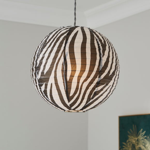 Zebra Print Easy Fit Round Pendant Shade - image 1