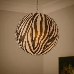 Zebra Print Easy Fit Round Pendant Shade - thumbnail 2