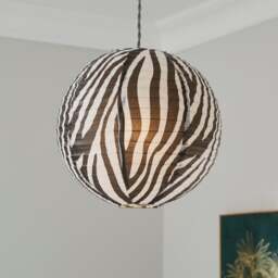 Zebra Print Easy Fit Round Pendant Shade - thumbnail 1