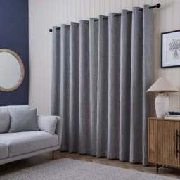 Walker Tonal Stripe Eyelet Curtains - thumbnail 4