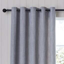 Walker Tonal Stripe Eyelet Curtains - thumbnail 1