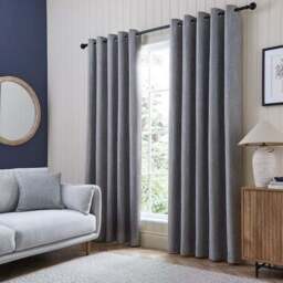 Walker Tonal Stripe Eyelet Curtains - thumbnail 2