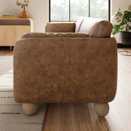 Armitage Soft Faux Leather 3 Seater Sofa with Ball Feet - thumbnail 3