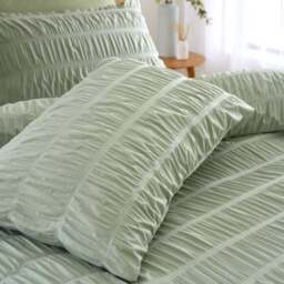 Catherine Lansfield Seersucker Reversible Duvet Cover & Pillowcase Set - thumbnail 2