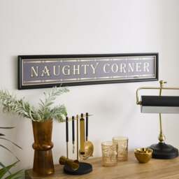 Naughty Corner Framed Glass Wall Art - thumbnail 1