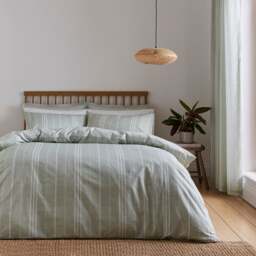 Harley Stripe Polycotton Duvet Cover & Pillowcase Set - thumbnail 1