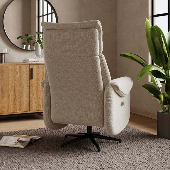 Silas Fabric Recline Swivel Chair by Dunelm
