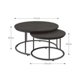 Fulton Coffee Nest of Tables, Black - thumbnail 6
