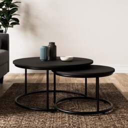 Fulton Coffee Nest of Tables, Black - thumbnail 1