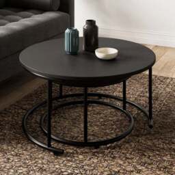 Fulton Coffee Nest of Tables, Black - thumbnail 3