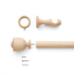 Tulip Urn Wood Curtain Pole - thumbnail 3