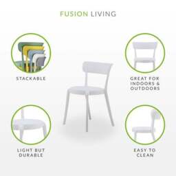 Fusion Living Plastic Bistro Dining Chair - thumbnail 6