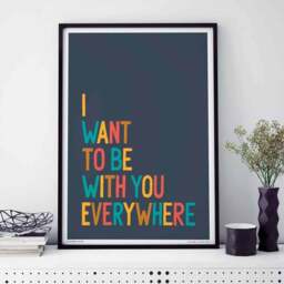 Sketchbook Design I Want to be With You Everywhere Framed Print - thumbnail 1
