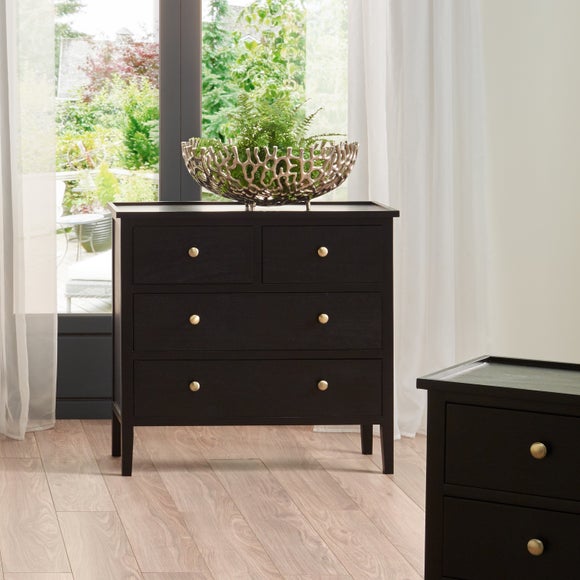 Pacific Chelmsford 4 Drawer Chest, Black Painted Pine - image 1
