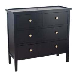 Pacific Chelmsford 4 Drawer Chest, Black Painted Pine - thumbnail 3