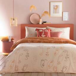 furn. Kindred Apricot Reversible Duvet Cover and Pillowcase Set - thumbnail 1