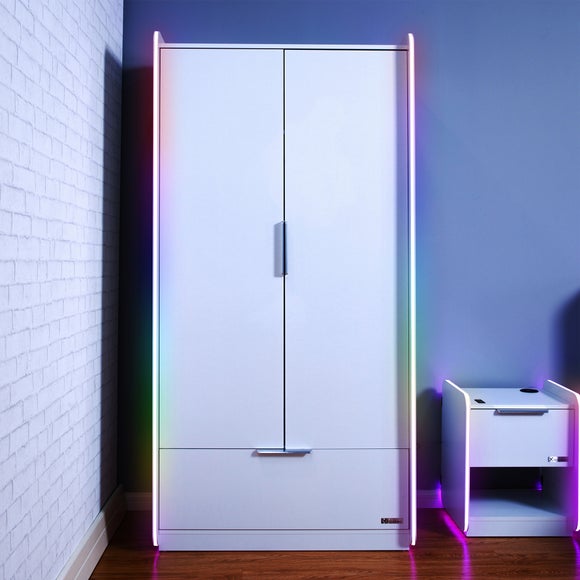 X Rocker Electra 2 Door Wardrobe with LED Lights - image 1