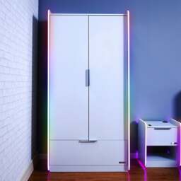 X Rocker Electra 2 Door Wardrobe with LED Lights - thumbnail 1