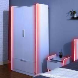X Rocker Electra 2 Door Wardrobe with LED Lights - thumbnail 2