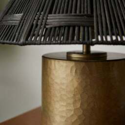 Chunky Metal & Rattan Table Lamp - thumbnail 3