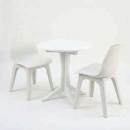 Levante 2 Seater White Bistro Set with Eolo Chairs - thumbnail 2