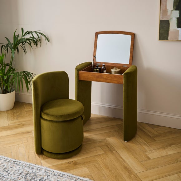 Frankie Compact Dressing Table Set with Mirror and Stool - image 1
