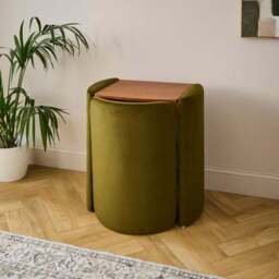 Frankie Velvet Compact Dressing Table Set with Mirror and Stool - thumbnail 3