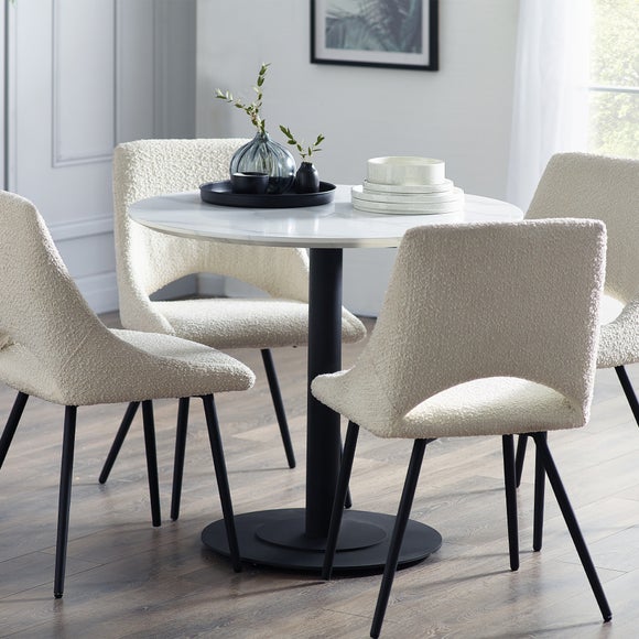 Luca 4 Seater Round Dining Table, Marble - image 1
