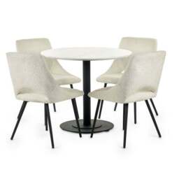 Luca 4 Seater Round Dining Table, Marble - thumbnail 6
