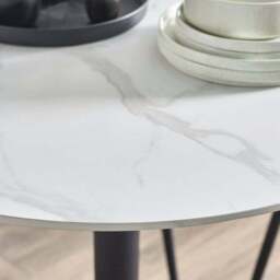 Luca 4 Seater Round Dining Table, Marble - thumbnail 5