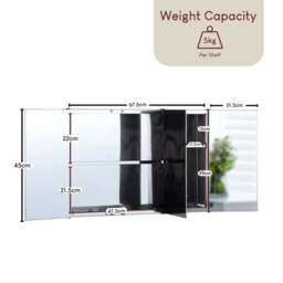 Collins Stainless Steel Mirrored Triple Cabinet - thumbnail 6