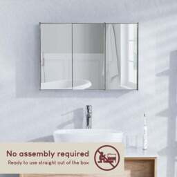 Collins Stainless Steel Mirrored Triple Cabinet - thumbnail 3